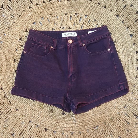 Bullhead Pants - Bullhead Denim Co. Purple High Waste Mom Shorts